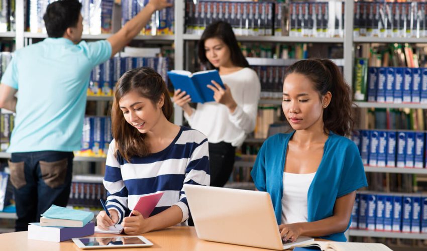 students-in-library